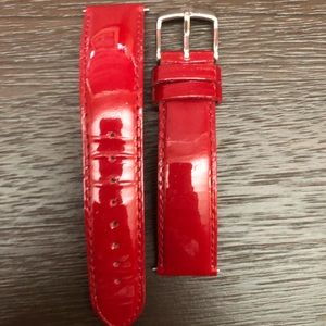 Michele 18mm Red Patent Band